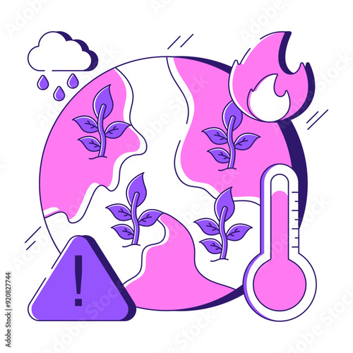 An illustration design of global warming 

