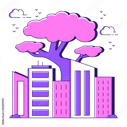 A beautiful design illustration of deforestation 


