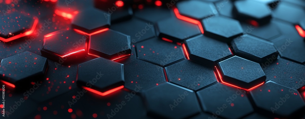 With glowing red lines and hexagons, this background is perfect for digital art, high-tech designs, as well as modern and futuristic themes. With glowing red lines and hexagons, this background is perfect for digital art, high-tech designs, as well as modern and futuristic themes.
