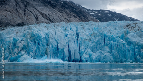 Edge of Dawes Glacier just beginning the calving process photo