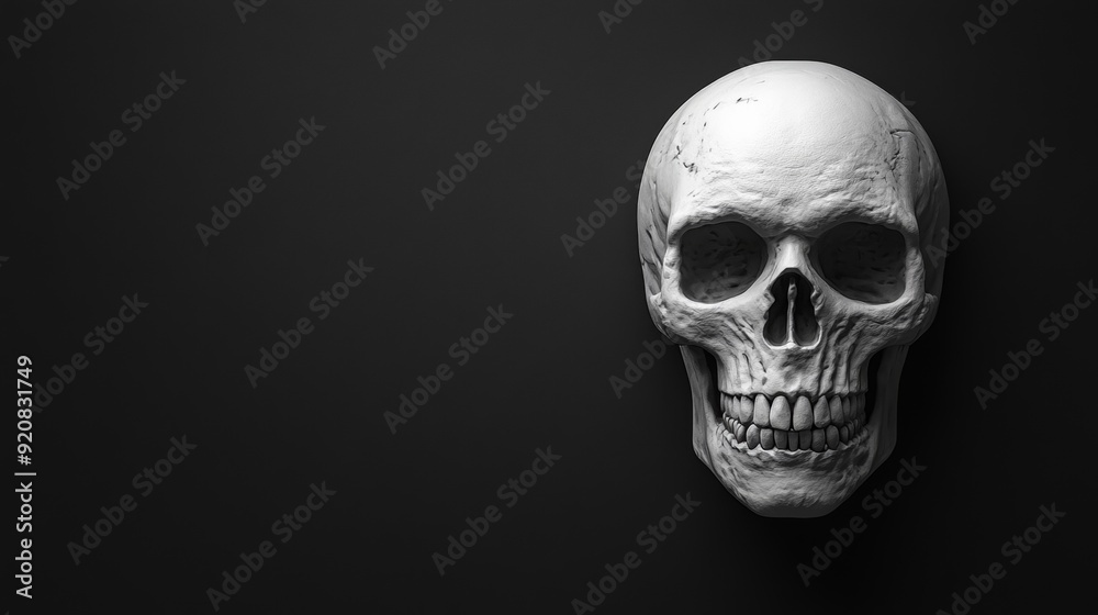 A black background with a single white skull. A black background with a single white skull.