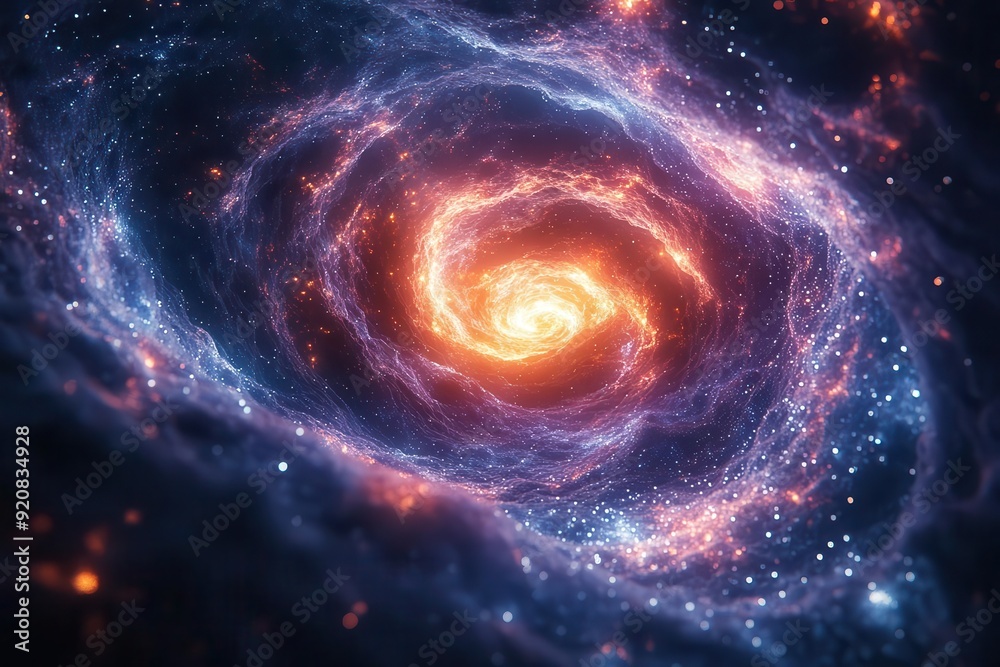 cosmic nebula explosion swirling galaxies of vibrant colors dark matter threads stars being born in cosmic dance