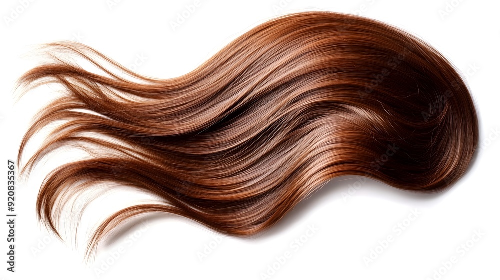 Captivating Cascade of Luxurious Auburn Hair with Soft Feathered Layers on Pristine White Background Captivating Cascade of Luxurious Auburn Hair with Soft Feathered Layers on Pristine White Background