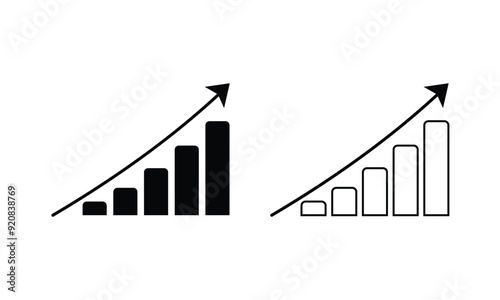 Growth  web icon set. sign, or symbol in glyph and line style isolated on transparent background. Vector illustration