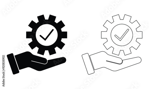 Support service web icon set. sign, or symbol in glyph and line style isolated on transparent background. Vector illustration