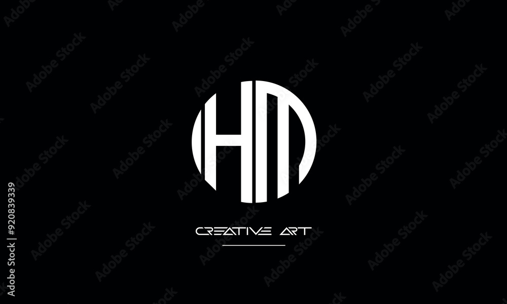 HM, MH, H, M abstract letters logo monogram HM, MH, H, M abstract letters logo monogram