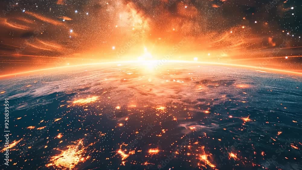 Light stretching across the infinite horizon of space Light stretching across the infinite horizon of space
