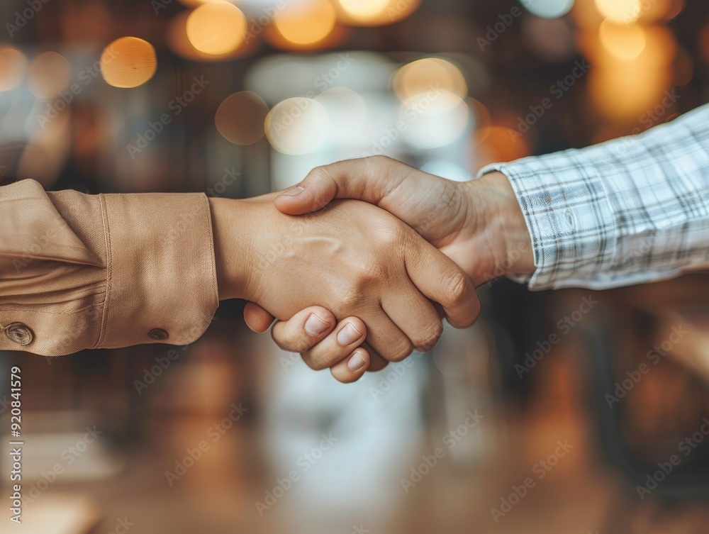 An entrepreneur shaking hands with an investor after a successful pitch An entrepreneur shaking hands with an investor after a successful pitch