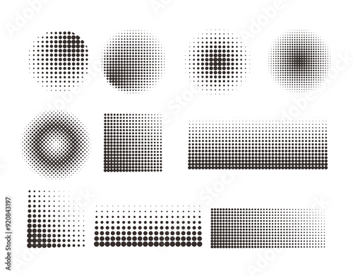 Halftone Gradient Dotted Set