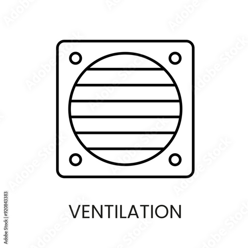 Ventilation and airing line icon vector with editable stroke