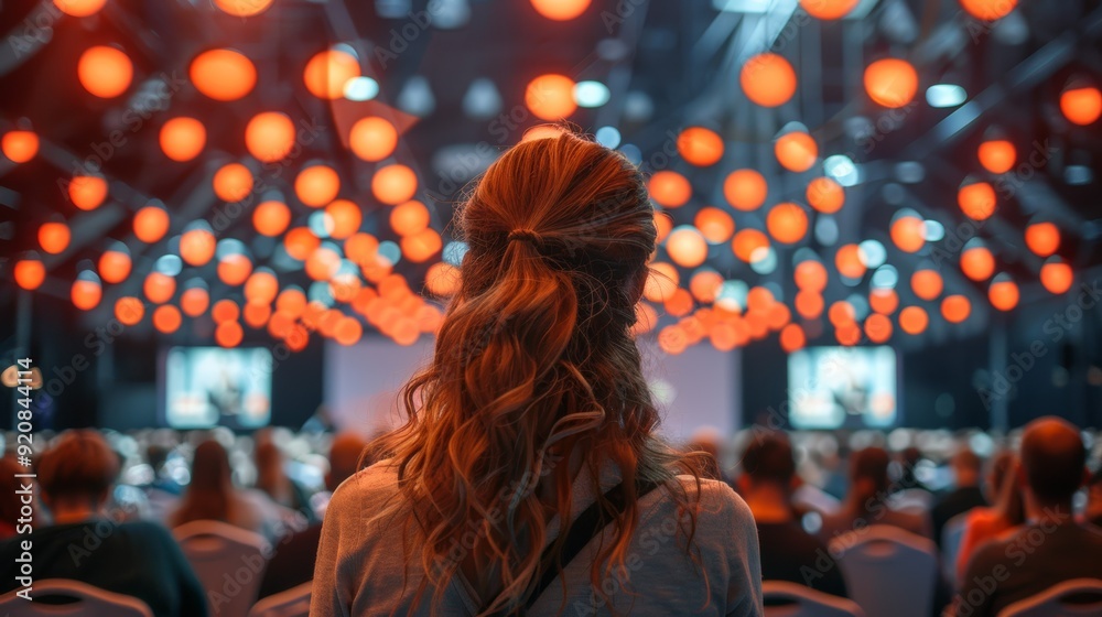 A pitch at a tech conference with a large audience A pitch at a tech conference with a large audience