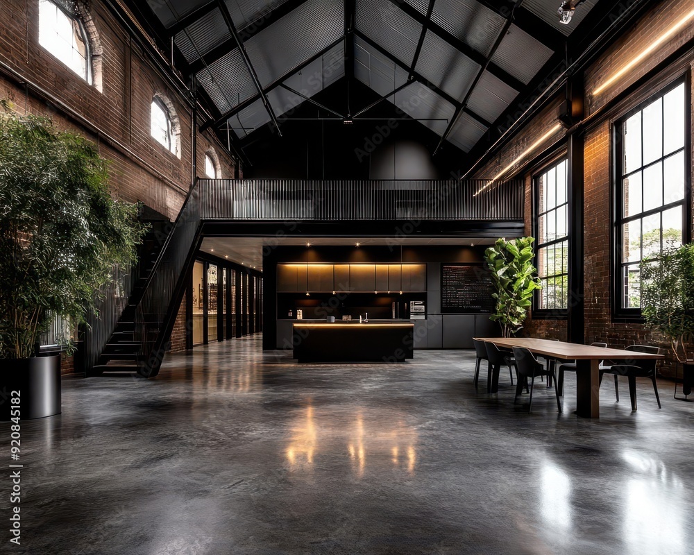 Converted warehouses, industrial charm, modern interiors, creative spaces