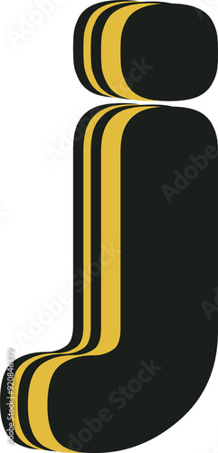Layered cartoon letter i