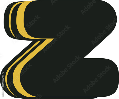 Layered cartoon letter z