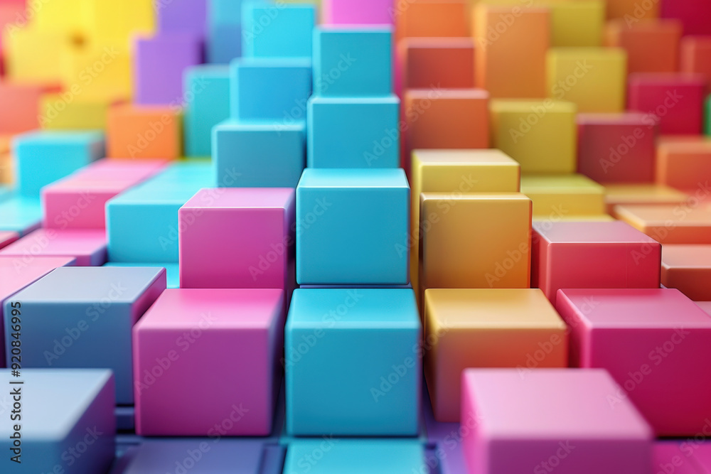 Colorful 3D Cube Arrangement Background Colorful 3D Cube Arrangement Background