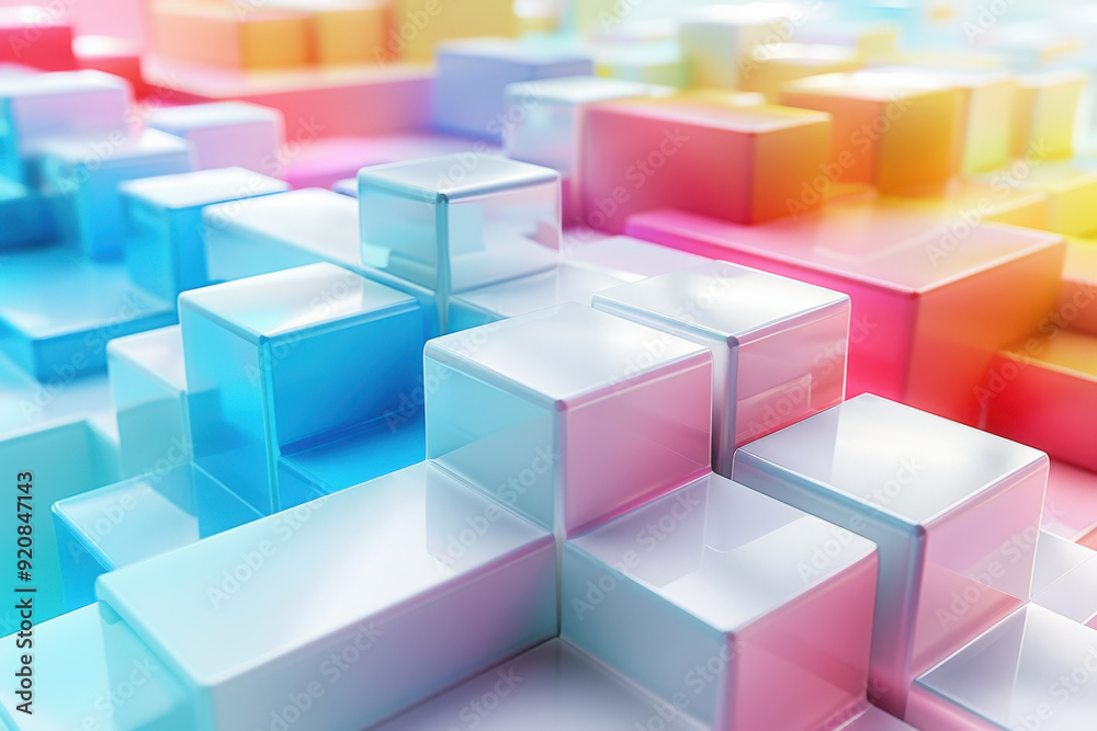 Colorful Abstract Cubes in Daylight Colorful Abstract Cubes in Daylight