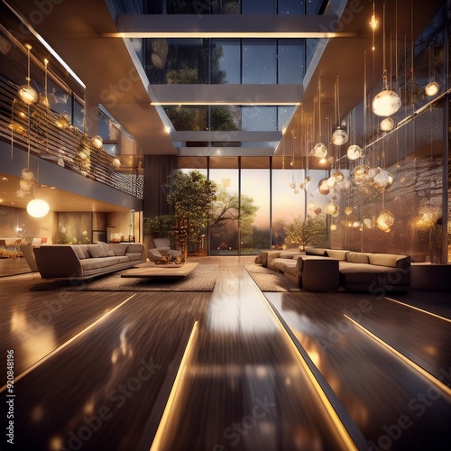 Modern luxury smart house interior architecture