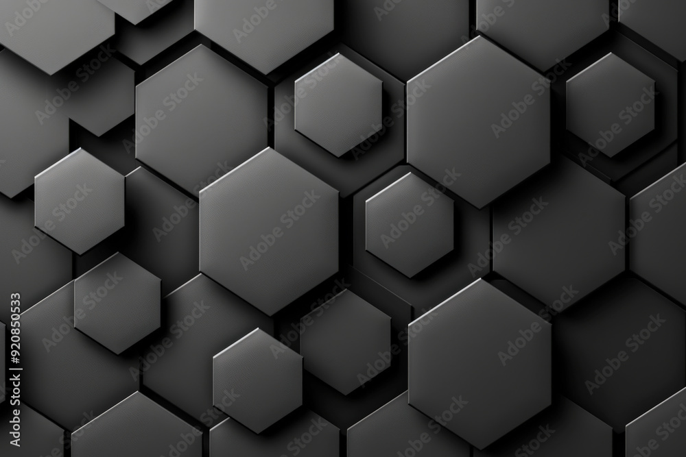 Hexagonal 3D Dark Design Hexagonal 3D Dark Design