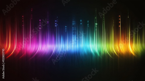 Bright And Colorful Soundwave Patterns With Gradients Against A Black Background Showcasing Vibrant Audio Visuals.