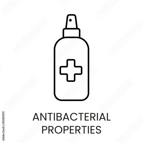 Antibacterial properties line icon vector with editable stroke