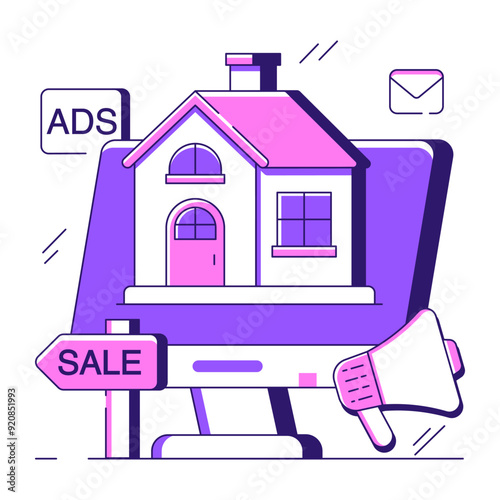 A beautiful design illustration of property advertisement 

