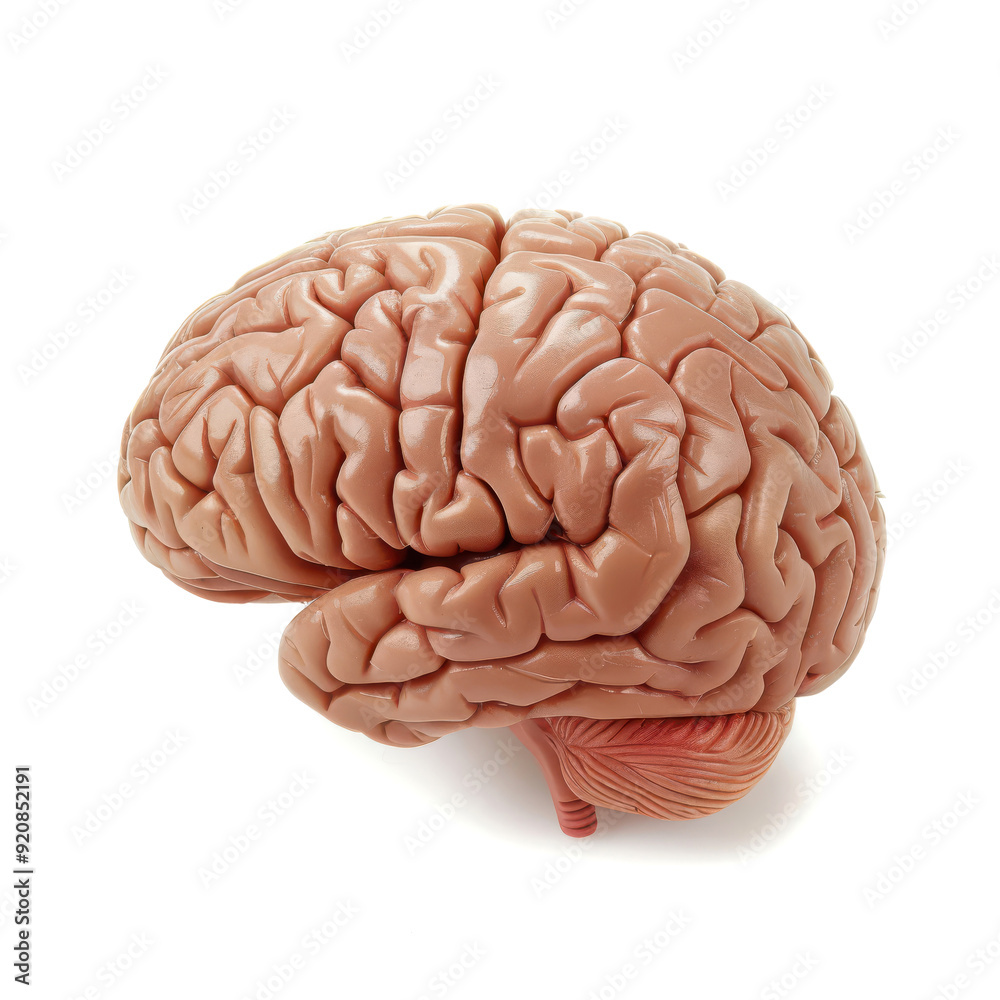 The anthropomorphic brain on a white background, exuding personality. The anthropomorphic brain on a white background, exuding personality.