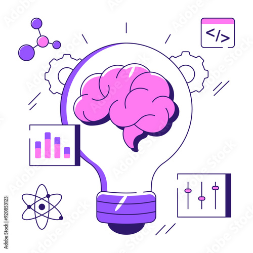 Modern design illustration of brain idea 

