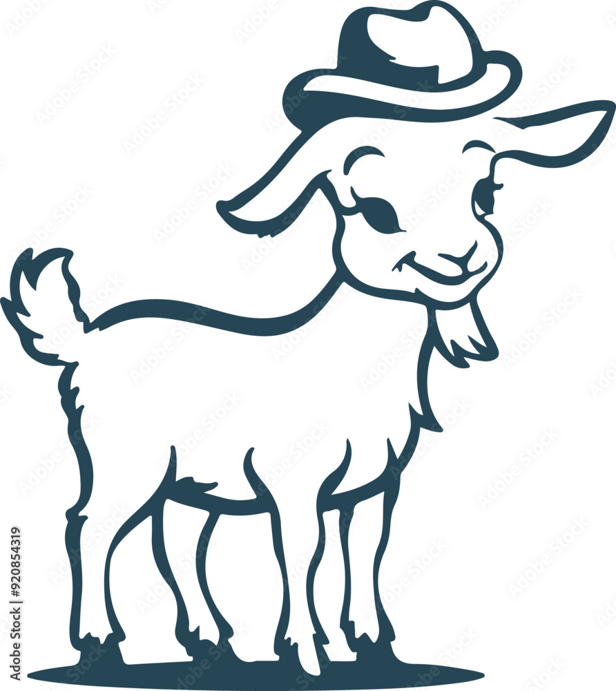 cute goat illustration. cute goat illustration.