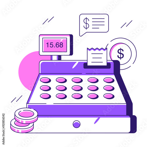 Modern design illustration of cash register 

