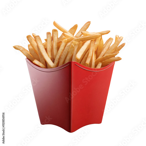 French Fries in a red box PNG