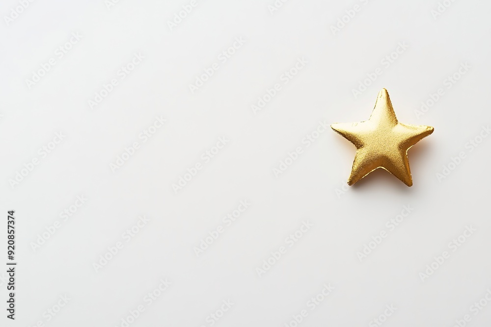 Golden star balloon on white background with empty space Golden star balloon on white background with empty space
