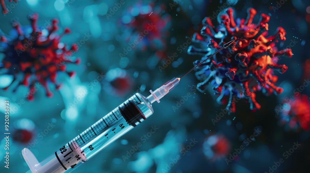 a syringe with a vaccine. antiviral vaccine. World Polio Day a syringe with a vaccine. antiviral vaccine. World Polio Day