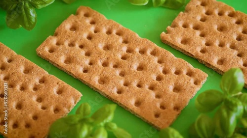 Bookies on a green background, cookies on a plate photo