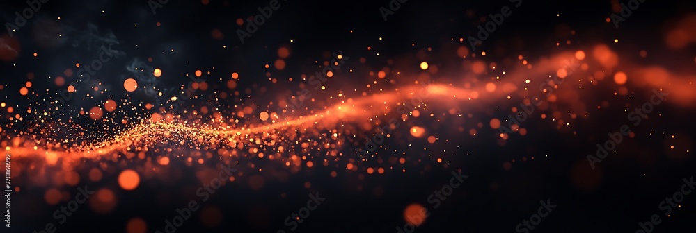 Abstract orange and black bokeh lights on a dark background. Abstract orange and black bokeh lights on a dark background.