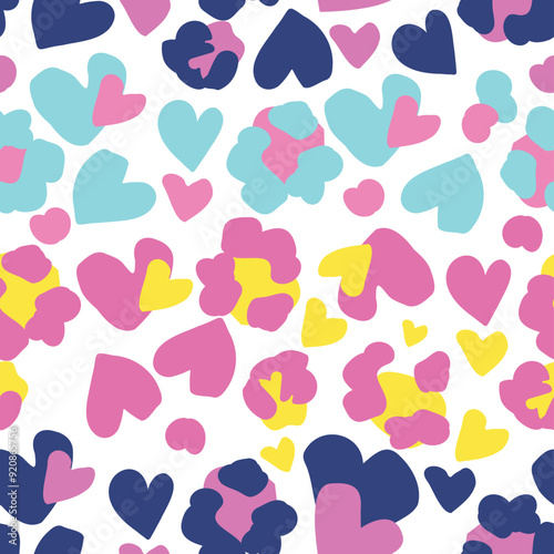 Wallpaper Mural Colorfull seamless abstract pattern with hand drawn animal skin and flowers vector design Torontodigital.ca