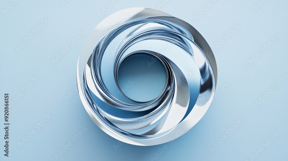 Metal spiral object on blue background isolated Metal spiral object on blue background isolated