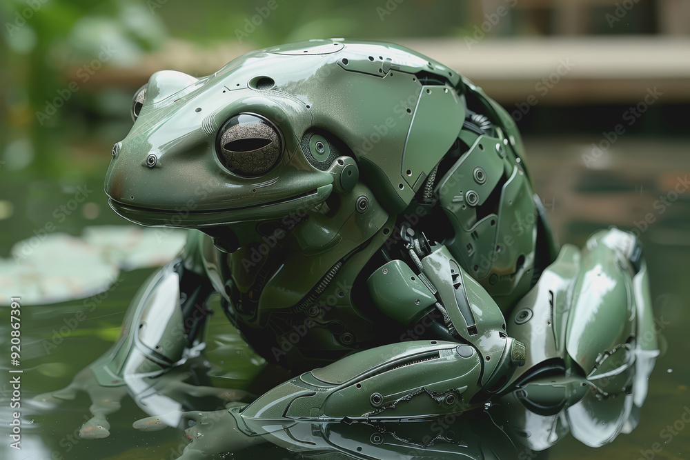 A muscular, humanoid robot frog is the future. A muscular, humanoid robot frog is the future.