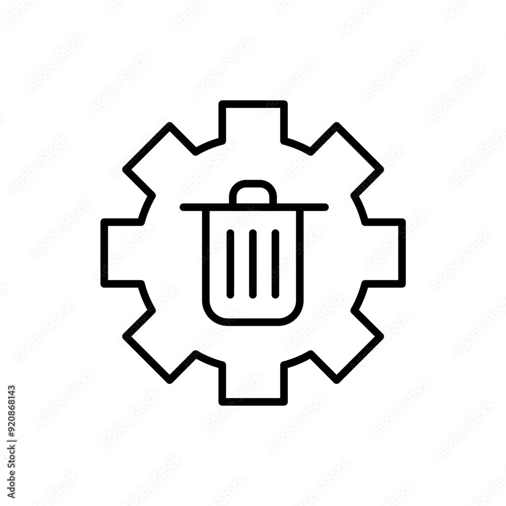 Delete setting outline icons, minimalist vector illustration ,simple transparent graphic element .Isolated on white background Delete setting outline icons, minimalist vector illustration ,simple transparent graphic element .Isolated on white background