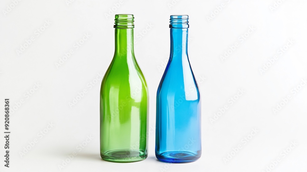 Picture shows two bottles green and blue Picture shows two bottles green and blue