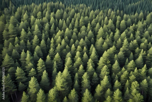 Beautiful and natural pine forest soothing natural scenery,Generative AI