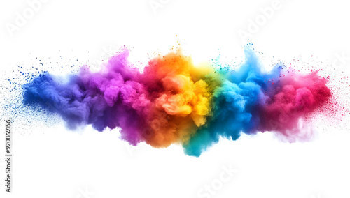 Vibrant color powder explosion creating a beautiful abstract background with a range of bright hues and dynamic energy.