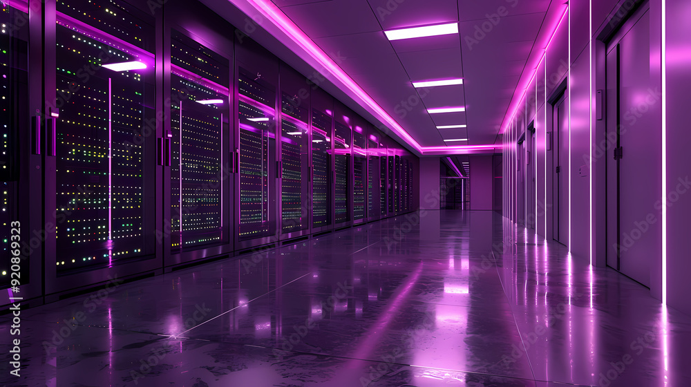 Vector cartoon corridor in a spaceship,Data Center With Illuminated Server Racks Vector cartoon corridor in a spaceship,Data Center With Illuminated Server Racks