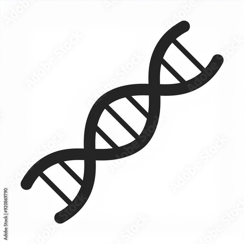 dna structure black icon isolated on white