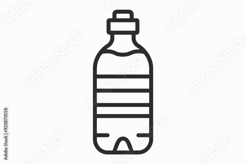 Water bottle black line icon