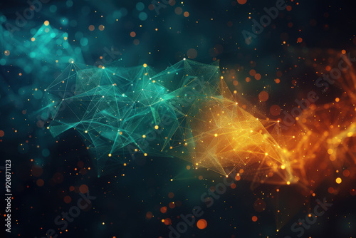 Abstract Nighttime Digital Network Background photo