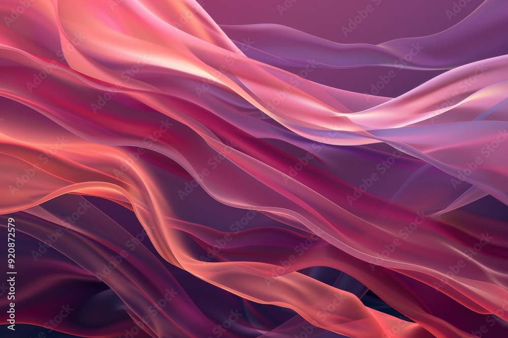 Obraz premium red fluid, silk background - 3D Render. Beautiful simple AI generated image