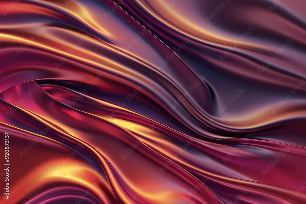 Fototapeta premium red fluid, silk background - 3D Render. Beautiful simple AI generated image