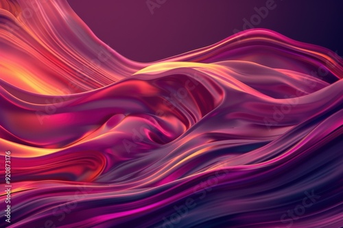 Wallpaper Mural Vibrant abstract background with flowing purple, orange, and pink silk-like fabric textures creating a smooth, wavelike pattern.. Beautiful simple AI generated image Torontodigital.ca