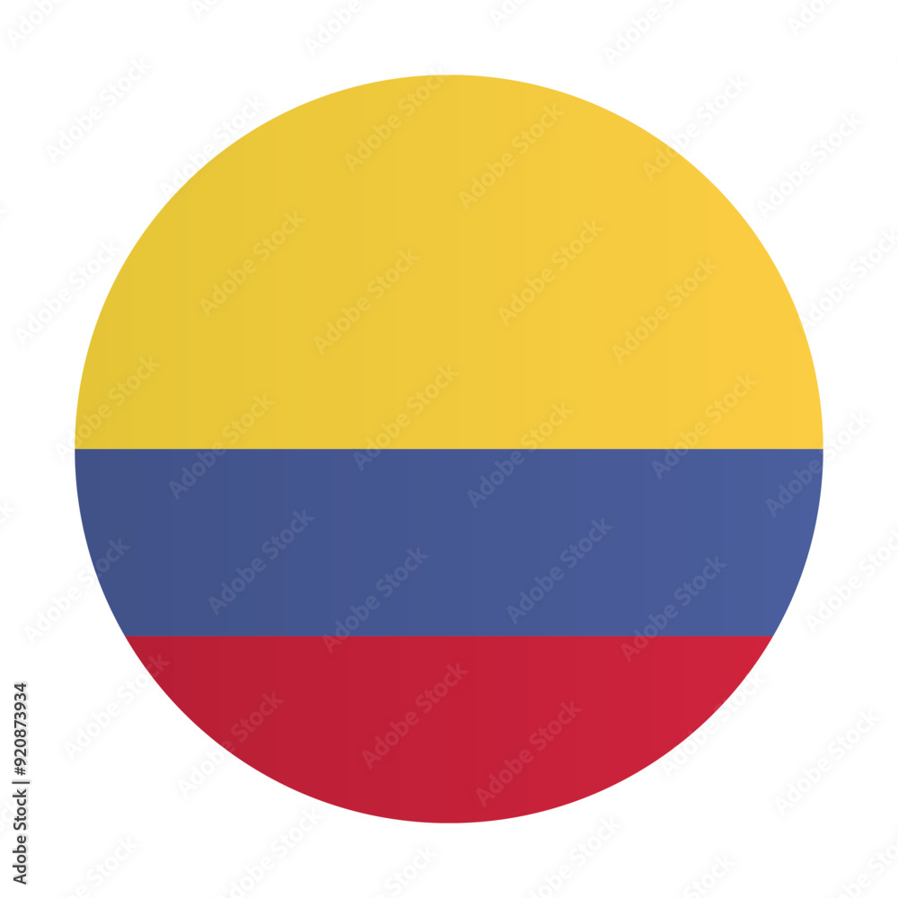 Fototapeta premium Columbia national flag badge. Sign, emblem country identity