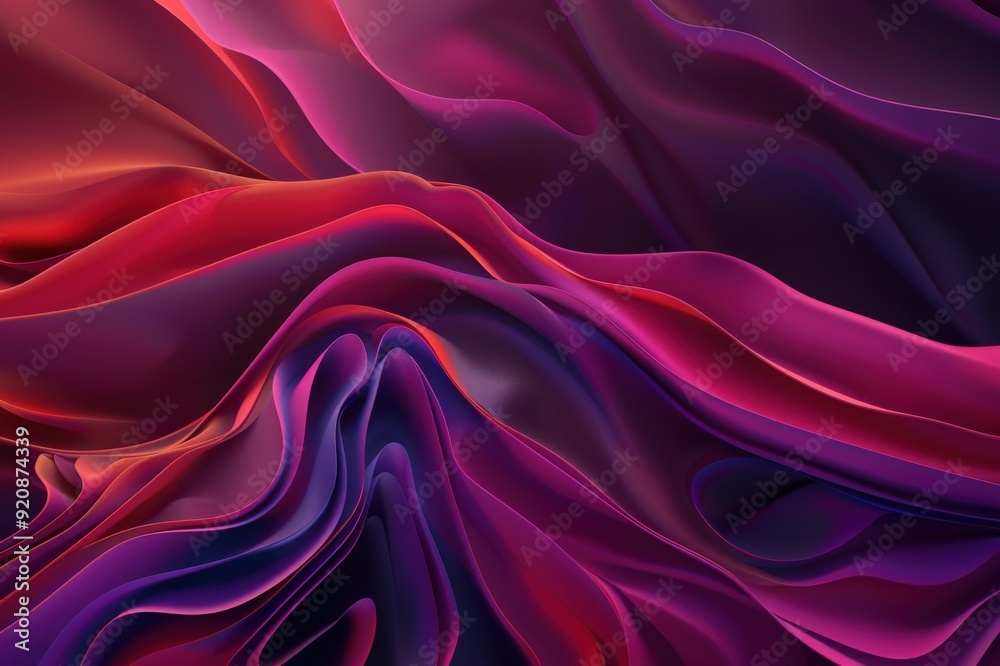 Obraz premium red fluid, silk background - 3D Render. Beautiful simple AI generated image